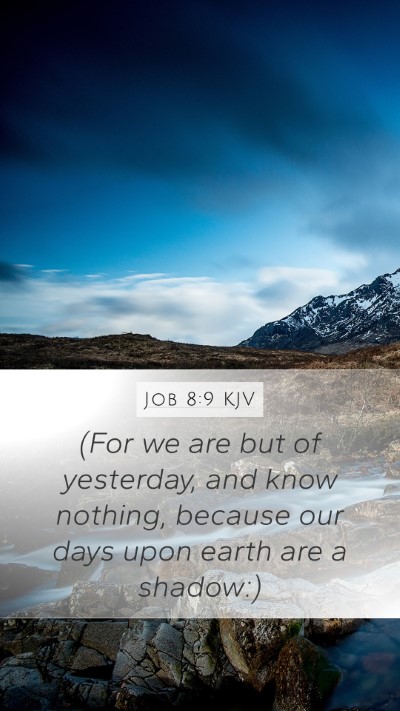 Job 8:9 KJV Bible Verse Image