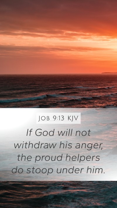 Job 9:13 KJV Bible Verse Image
