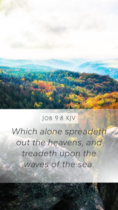 Job 9:8 KJV Bible Verse Image