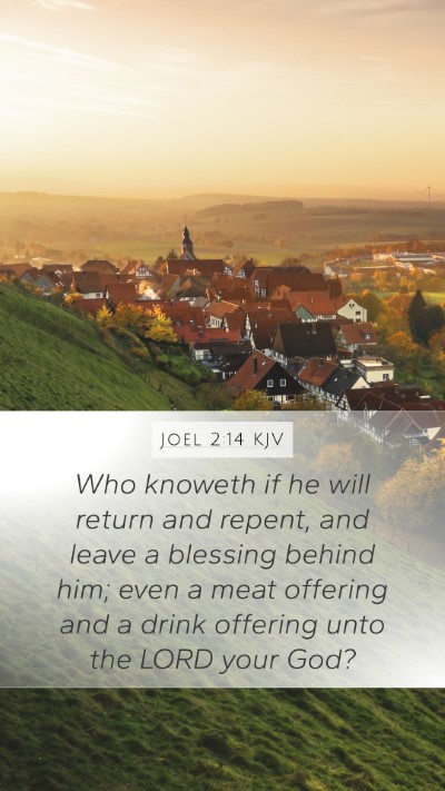 Joel 2:14 KJV Bible Verse Image