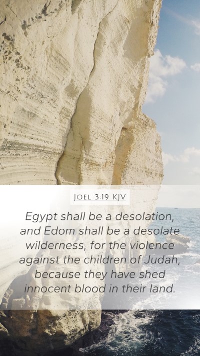 Joel 3:19 KJV Bible Verse Image