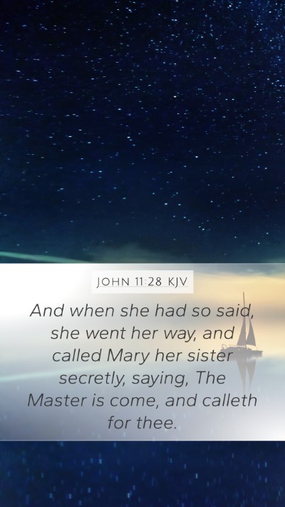 John 11:28 KJV Bible Verse Image