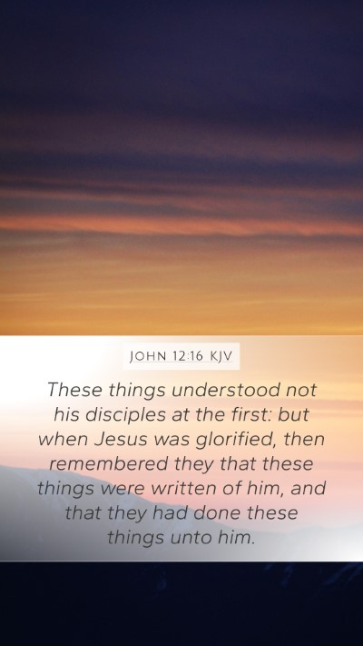 John 12:16 KJV Bible Verse Image