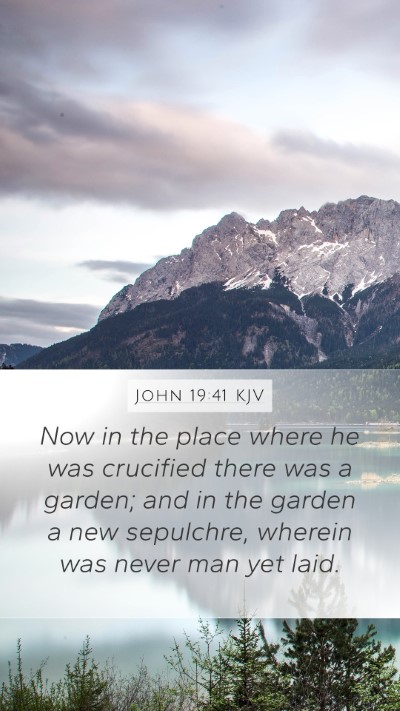 John 19:41 KJV Mobile Phone Wallpaper - Now in the place where he was crucified there was - Mobile Bible Verse Wallpaper