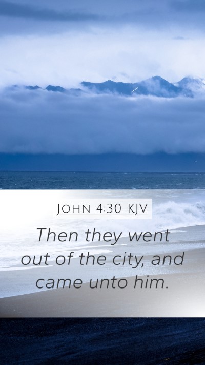 John 4:30 KJV Mobile Phone Wallpaper - Then they went out of the city, and came unto - Mobile Bible Verse Wallpaper