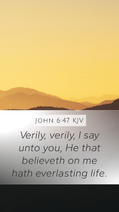 John 6:47 KJV Bible Verse Image