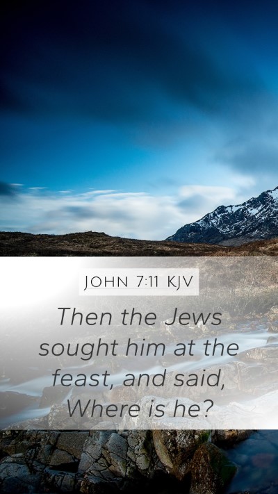 John 7:11 KJV Mobile Phone Wallpaper - Then the Jews sought him at the feast, and said, - Mobile Bible Verse Wallpaper