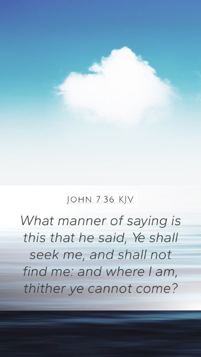 John 7:36 KJV Mobile Phone Wallpaper - What manner of saying is this that he said, Ye - Mobile Bible Verse Wallpaper
