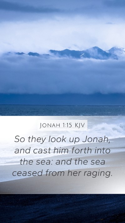 Jonah 1:15 KJV Mobile Phone Wallpaper - So they look up Jonah, and cast him forth into - Mobile Bible Verse Wallpaper