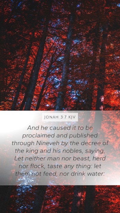 Jonah 3:7 KJV Bible Verse Image
