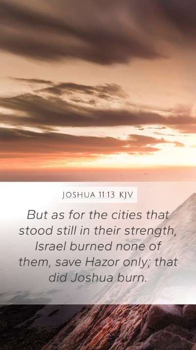 Joshua 11:13 KJV Mobile Phone Wallpaper - But as for the cities that stood still in their - Mobile Bible Verse Wallpaper