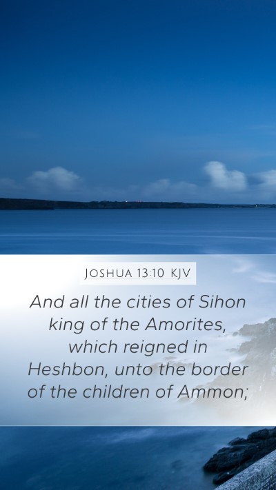 Joshua 13:10 KJV Bible Verse Image