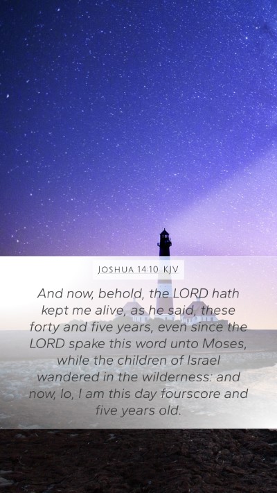 Joshua 14:10 KJV Bible Verse Image