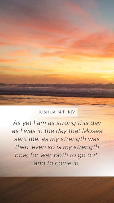Joshua 14:11 KJV Mobile Phone Wallpaper - As yet I am as strong this day as I was in the - Mobile Bible Verse Wallpaper