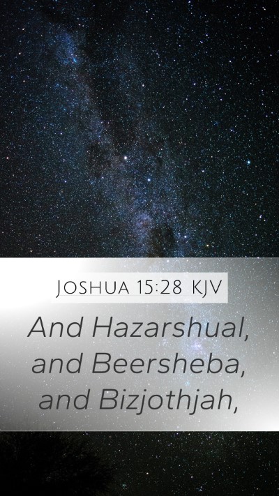 Joshua 15:28 KJV Bible Verse Image