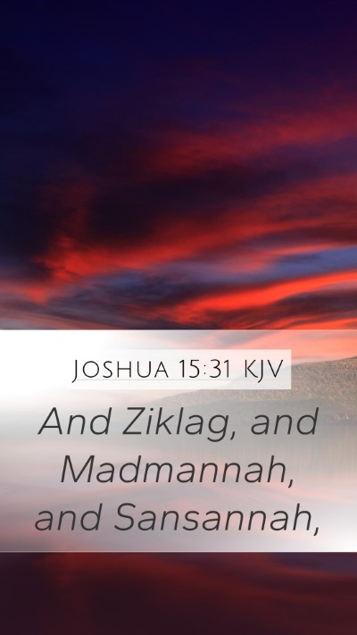 Joshua 15:31 KJV Bible Verse Image