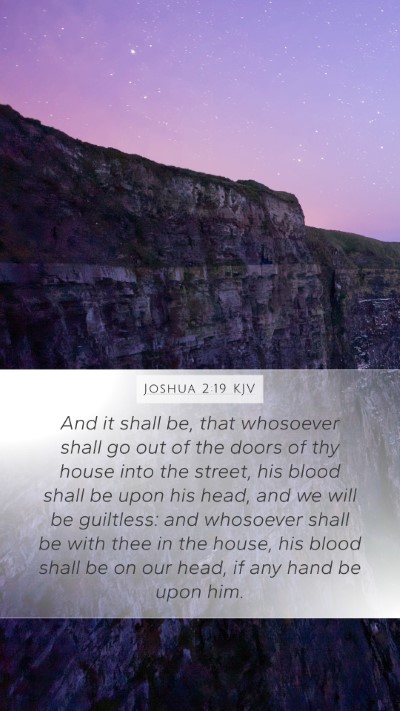 Joshua 2:19 KJV Bible Verse Image