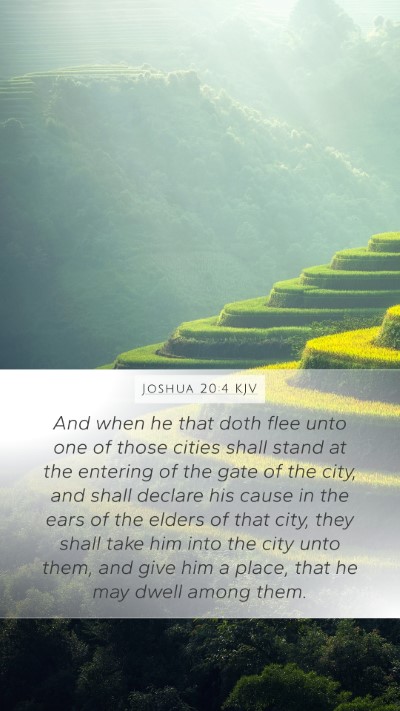Joshua 20:4 KJV Mobile Phone Wallpaper - And when he that doth flee unto one of those - Mobile Bible Verse Wallpaper