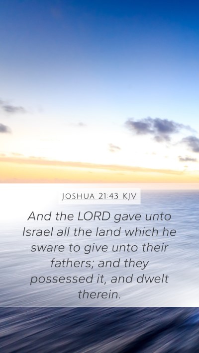 Joshua 21:43 KJV Bible Verse Image