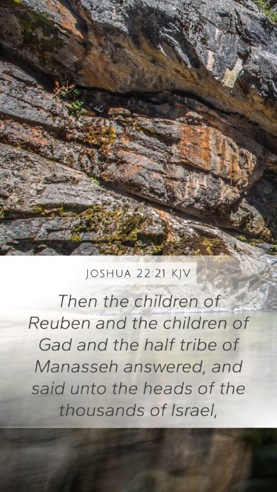 Joshua 22:21 KJV Mobile Phone Wallpaper - Then the children of Reuben and the children of - Mobile Bible Verse Wallpaper