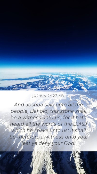 Joshua 24:27 KJV Bible Verse Image