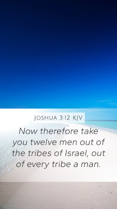 Joshua 3:12 KJV Mobile Phone Wallpaper - Now therefore take you twelve men out of the - Mobile Bible Verse Wallpaper