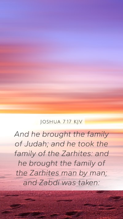 Joshua 7:17 KJV Bible Verse Image