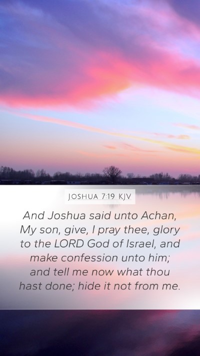 Joshua 7:19 KJV Bible Verse Image