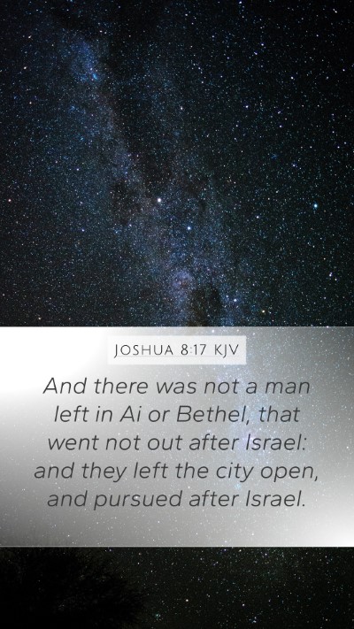 Joshua 8:17 KJV Bible Verse Image