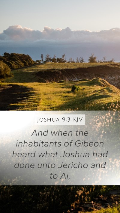 Joshua 9:3 KJV Bible Verse Image
