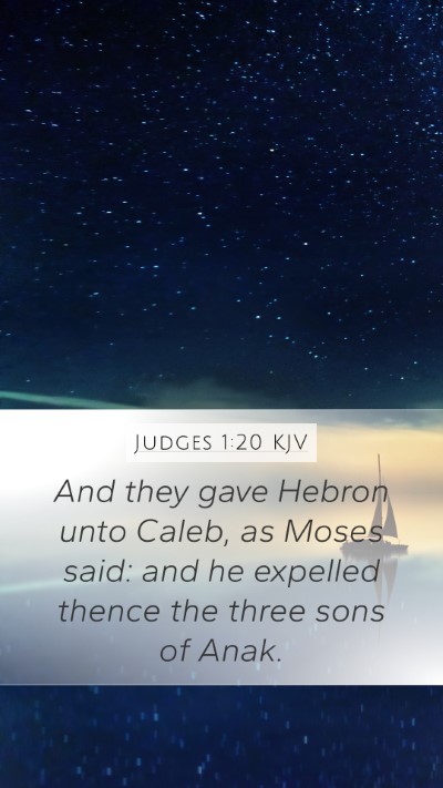 Judges 1:20 KJV Bible Verse Image