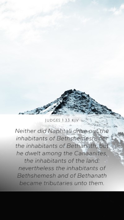 Judges 1:33 KJV Mobile Phone Wallpaper - Neither did Naphtali drive out the inhabitants of - Mobile Bible Verse Wallpaper