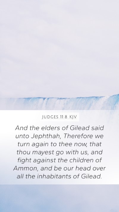 Judges 11:8 KJV Bible Verse Image