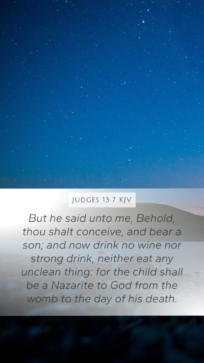 Judges 13:7 KJV Bible Verse Image