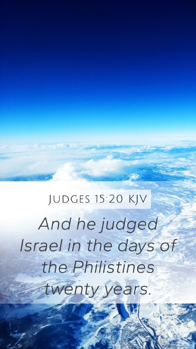 Judges 15:20 KJV Bible Verse Image