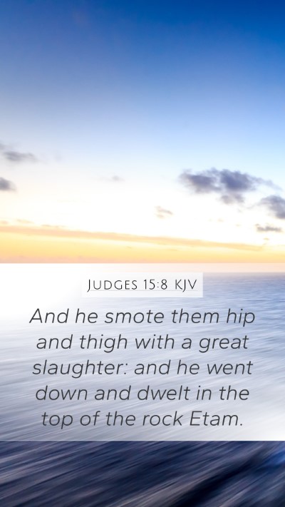 Judges 15:8 KJV Bible Verse Image