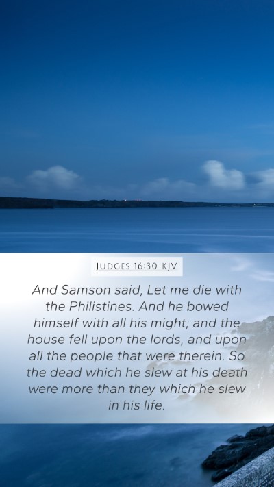 Judges 16:30 KJV Bible Verse Image