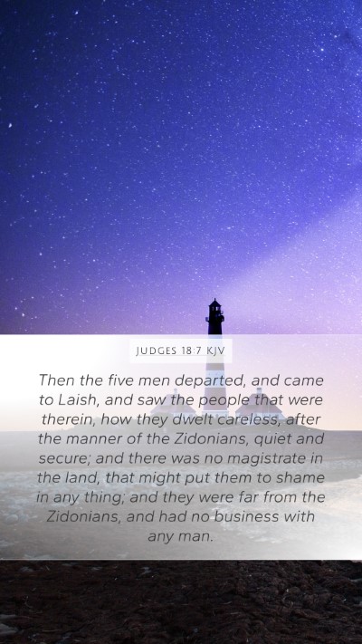 Judges 18:7 KJV Bible Verse Image