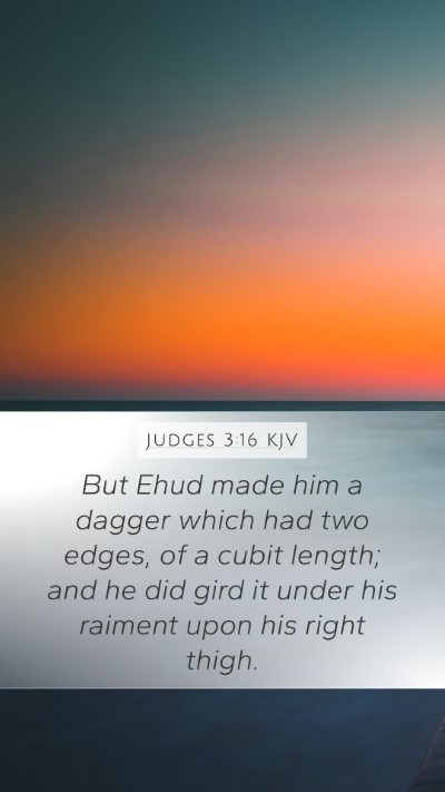 Judges 3:16 KJV Mobile Phone Wallpaper - But Ehud made him a dagger which had two edges, - Mobile Bible Verse Wallpaper