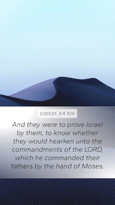 Judges 3:4 KJV Mobile Phone Wallpaper - And they were to prove Israel by them, to know - Mobile Bible Verse Wallpaper