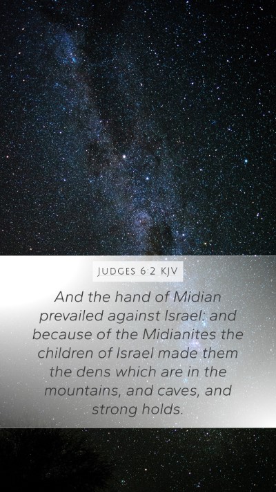Judges 6:2 KJV Bible Verse Image