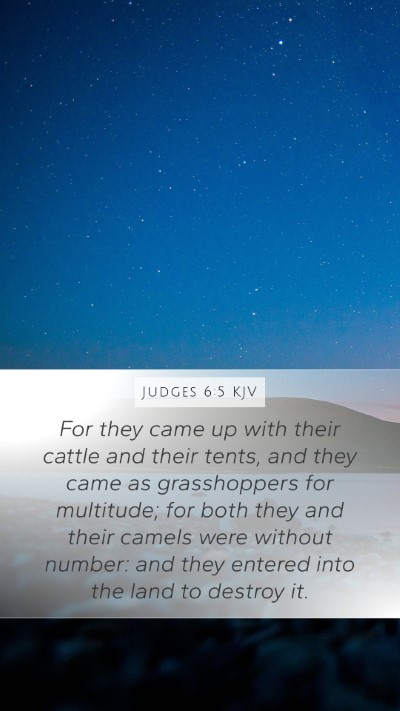 Judges 6:5 KJV Bible Verse Image