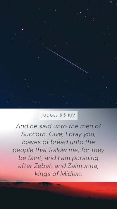 Judges 8:5 KJV Bible Verse Image