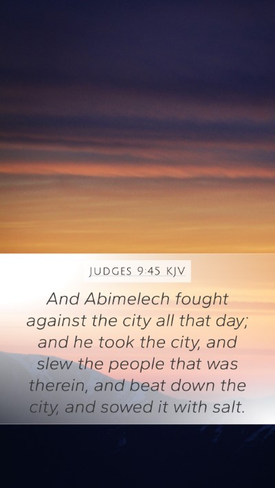 Judges 9:45 KJV Bible Verse Image