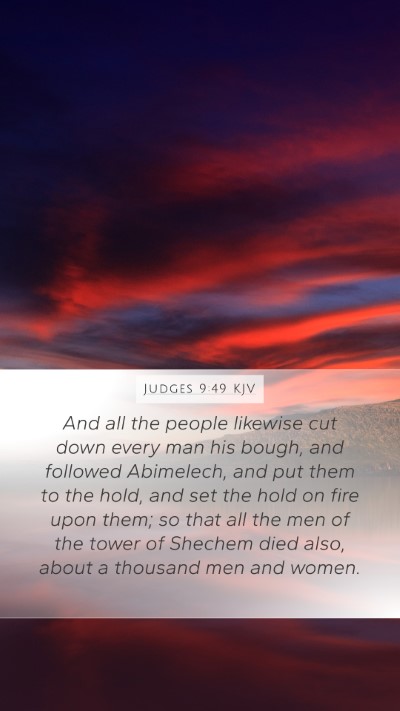 Judges 9:49 KJV Mobile Phone Wallpaper - And all the people likewise cut down every man - Mobile Bible Verse Wallpaper