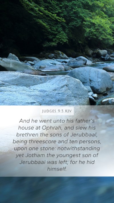 Judges 9:5 KJV Bible Verse Image