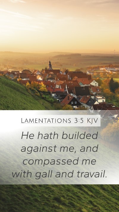 Lamentations 3:5 KJV Bible Verse Image
