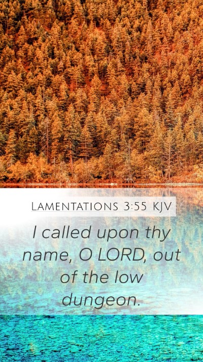 Lamentations 3:55 KJV Mobile Phone Wallpaper - I called upon thy name, O LORD, out of the low - Mobile Bible Verse Wallpaper