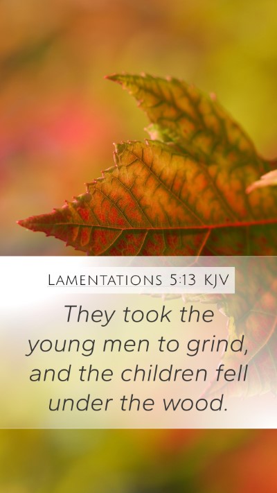 Lamentations 5:13 KJV Bible Verse Image