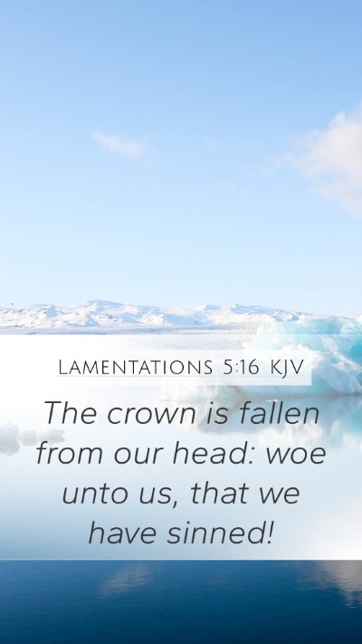 Lamentations 5:16 KJV Bible Verse Image